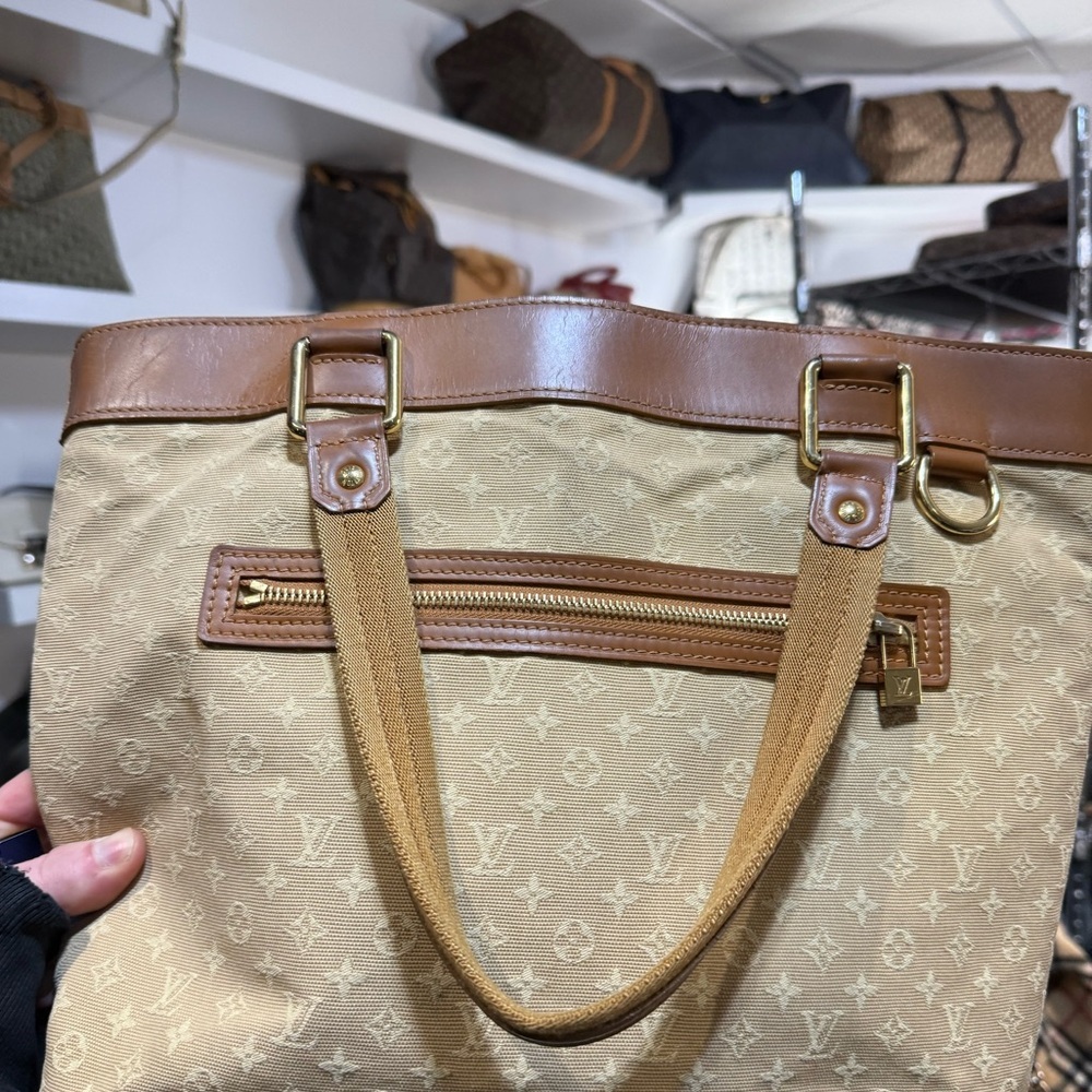 LV Beige Denim Tote